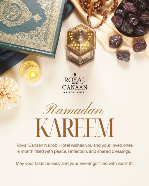 Ramadan Kareem 🌙

As the blessed month begins, @royalcanaannairobihotel extends its warmest wishes to you and your loved ones.

May this sacred time be filled with peace, reflection, gratitude, and shared blessings. May your fasts be easy, your prayers be answered, and your evenings illuminated with warmth and togetherness.

We look forward to welcoming you during this special season of faith and unity.
.
.
#RamadanKareem #RoyalCanaanNairobiHotel #RamzanMubarak #Ramadan2026 #RamadanVibes #NairobiHotels
