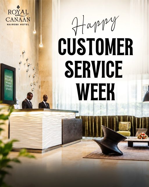 The best service is often found in the little things. ✨

A warm welcome. A thoughtful gesture. A helping hand when it’s needed — and sometimes, simply going that extra mile to make someone’s stay feel special.

This Customer Service Week, we celebrate the incredible people behind every smile, every detail and every memorable guest experience at Royal Canaan Nairobi Hotel.

To our team — thank you for always going the extra mile. ❤️

Happy Customer Service Week!
Here’s to making every stay feel a little more special.
🌐 www.royalcanaannairobi.com
.
.
#CustomerServiceWeek #TheExtraMile #RoyalCanaanNairobiHotel #GuestExperience #Hospitality #NairobiHotels #ServiceWithASmile