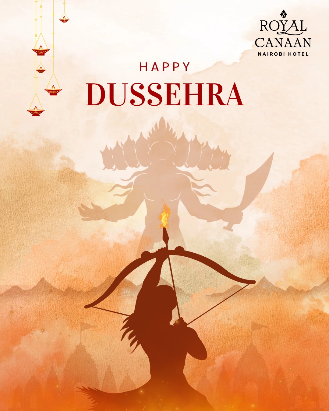 Happy Dussehra from Royal Canaan Nairobi Hotel! 🪔

As we celebrate the triumph of good over evil, may Dussehra inspire us to stand by what is right, embrace new hope, and move forward with courage, kindness and integrity.

To our valued guests, patrons, partners and colleagues celebrating in Kenya and around the world, we wish you and your loved ones a joyful #Dussehra filled with peace, prosperity and happiness.

May the spirit of this auspicious occasion bring renewed purpose, brighter beginnings and success in all that lies ahead.

Warm wishes from all of us at @royalcanaannairobihotel .
.
.
#HappyDussehra #Dussehra2026 #Vijayadashami #RoyalCanaanNairobiHotel #FestivalOfGoodness #PeaceAndProsperity